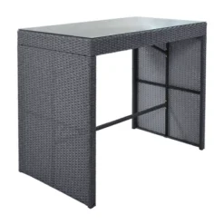 5pc Outdoor Rattan Bar Set With Stools & Cushions- Gray - WELLFOR 21 5pc Outdoor Rattan Bar Set With Stools & Cushions- Gray - WELLFOR -Garden Furniture Store GUEST 8f12a406 96d6 4153 852e b77c67daa618