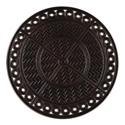 Oakland Living 5pc Aluminum Outdoor Patio Fire Pit Set With 34" Round Propane Fire Table & Swivel Rocking Chairs Copper 4 Oakland Living 5pc Aluminum Outdoor Patio Fire Pit Set With 34" Round Propane Fire Table & Swivel Rocking Chairs Copper - Image 4