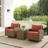 3pc Bradenton Outdoor Steel Swivel Rocking Chairs - Crosley