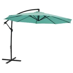 Sunnydaze Decor Sunnydaze Outdoor Steel Cantilever Offset Patio Umbrella With Air Vent, Crank, And Base - 9.25' -Garden Furniture Store GUEST 911f66a4 e8e0 4db2 83dd f8d01ece4338