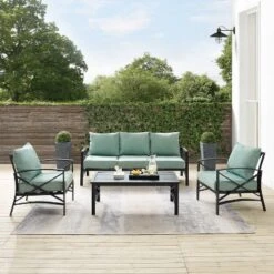 Kaplan 4pc Outdoor Sofa Set - Mist - Crosley -Garden Furniture Store GUEST 91ddb806 6b7c 4f78 8f57 eeed6aa3db27