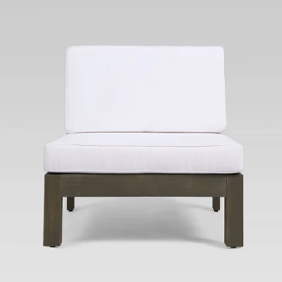 Brava 4pc Acacia Modular Sofa And Table Set - Gray/White - Christopher Knight Home 5 Brava 4pc Acacia Modular Sofa And Table Set - Gray/White - Christopher Knight Home - Image 5