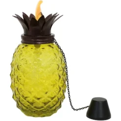 Sunnydaze Decor Sunnydaze Outdoor Adjustable Height 3-in-1 Glass Tropical Pineapple Torches With Connected Snuffs And Metal Poles - 2pk -Garden Furniture Store GUEST 933bb20f 6fbd 4d0c b66d 09b1a4374613