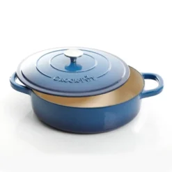 Crock-Pot Crock Pot Artisan Enameled 5 Quart Cast Iron Round Braiser Pan With Self Basting Lid In Sapphire Blue -Garden Furniture Store GUEST 9341f12c a6d9 4362 b73c 93e56b6213d1