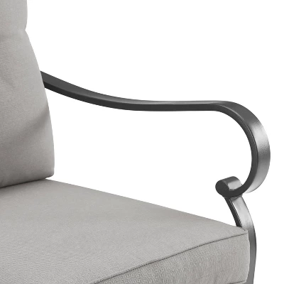 5pc Dahlia Outdoor Steel Set With Fire Table Taupe/Matte Black - Crosley 9 5pc Dahlia Outdoor Steel Set With Fire Table Taupe/Matte Black - Crosley - Image 9