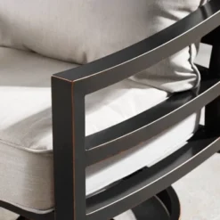 5pc Outdoor Dining Set With 42" Aluminum Square Medallion Design Fire Table & Deep Seating Swivel Rocking Chairs - Oakland Living -Garden Furniture Store GUEST 945b0a06 5cf6 45c5 b2ab c87b9561c08c 2