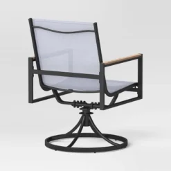 2pc Henning Swivel Outdoor Patio Dining Chairs Rocking Chairs Black - Project 62™ -Garden Furniture Store GUEST 957c3148 13aa 4f30 8f50 cb97cb144289