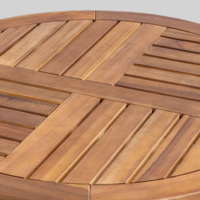 Westbridge 3pc Acacia Wood Bistro Set - Teak - Christopher Knight Home 4 Westbridge 3pc Acacia Wood Bistro Set - Teak - Christopher Knight Home - Image 4