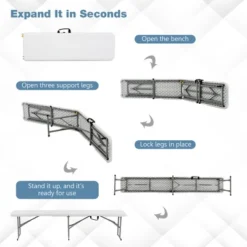 Costway 6 FT Portable Folding Bench Outdoor Picnic Bench 550 Lbs Limited For Dining 17 Costway 6 FT Portable Folding Bench Outdoor Picnic Bench 550 Lbs Limited For Dining -Garden Furniture Store GUEST 95ba571a 252e 4fb3 8542 fc01222892b0