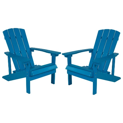 Flash Furniture Set Of 2 Charlestown All-Weather Poly Resin Wood Adirondack Chairs 14 Flash Furniture Set Of 2 Charlestown All-Weather Poly Resin Wood Adirondack Chairs - Image 14