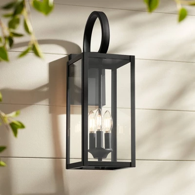 John Timberland Mira Modern Outdoor Wall Light Fixture Flat Black 21 1/2" Clear Glass For Post Exterior Barn Deck House Porch Yard Posts Patio Home 1 John Timberland Mira Modern Outdoor Wall Light Fixture Flat Black 21 1/2" Clear Glass For Post Exterior Barn Deck House Porch Yard Posts Patio Home