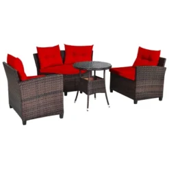 Tangkula 4PCS Outdoor Patio Conversation Set Wicker Rattan Sectional Sofa W/Cushions 18 Tangkula 4PCS Outdoor Patio Conversation Set Wicker Rattan Sectional Sofa W/Cushions -Garden Furniture Store GUEST 96d229eb 7846 4827 8f33 34d53055b230