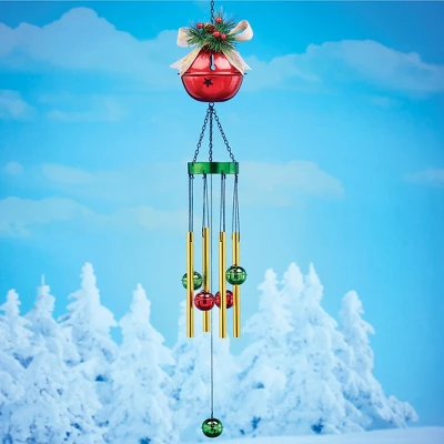 Collections Etc Jingle Bell Holiday Outdoor Wind Chime Decoration 4.75 X 4.75 X 34 1 Collections Etc Jingle Bell Holiday Outdoor Wind Chime Decoration 4.75 X 4.75 X 34