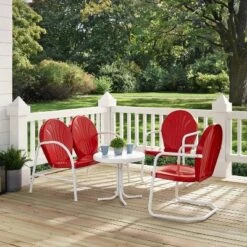 Griffith 4pc Outdoor Conversation Set - Bright Red - Crosley -Garden Furniture Store GUEST 985e2c8e 8a3f 48f1 b0fa d776daada0b1