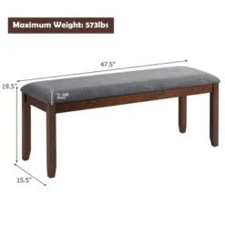 Costway Dining Bench Upholstered Entryway Bench Footstool Kitchen W/ Wood Legs -Garden Furniture Store GUEST 98962dc5 6b81 4d78 aa36 fee8946f718e