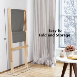 Tangkula Foldable Wood Beach Sling Chair With 3 Adjustable Positions Indoor Living Room Chaise Lounge Grey -Garden Furniture Store GUEST 98969e8a 93f6 447f 8728 0244450261d1