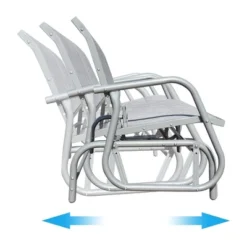 GOLDSUN Alloy Steel Weather Resisting Outdoor 2 Person Swinging Rocking Glider Bench Chair Loveseat For Patio, Garden, Deck, Or Swimming Pool, Gray -Garden Furniture Store GUEST 98db582a c932 4a62 a58e d421297f105d