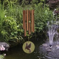 Woodstock Wind Chimes Signature Collection, Woodstock Habitats Chime, 17'' Green Hummingbird Wind Chime HCGH
