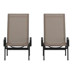 Emma And Oliver Set Of 2 Textilene Adjustable 5 Position Patio Chaise Lounge With Armrests And Metal Frame 24 Emma And Oliver Set Of 2 Textilene Adjustable 5 Position Patio Chaise Lounge With Armrests And Metal Frame -Garden Furniture Store GUEST 9b23317e c63f 4ca2 8807 5a145b255980