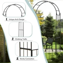 Costway Garden Arch Arbor Trellis With Gate 7.5 Ft Patio Archway Pergola For Wedding 16 Costway Garden Arch Arbor Trellis With Gate 7.5 Ft Patio Archway Pergola For Wedding -Garden Furniture Store GUEST 9b8c81de 38cb 4742 b26e ee3c3fe20860
