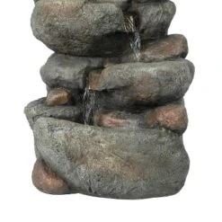 LuxenHome 33.5" H Gray Resin Cascading Rock Outdoor Fountain -Garden Furniture Store GUEST 9cae090d f8ba 4438 928f 6b018755aad0