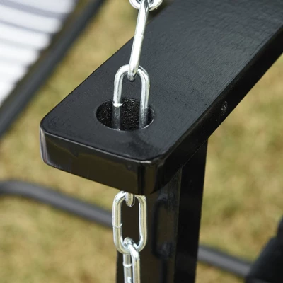Outsunny 2-Seater Hanging Porch Swing Outdoor Patio Swing Chair Seat With Slatted Build And Chains, 440lbs Weight Capacity 4 Outsunny 2-Seater Hanging Porch Swing Outdoor Patio Swing Chair Seat With Slatted Build And Chains, 440lbs Weight Capacity - Image 4