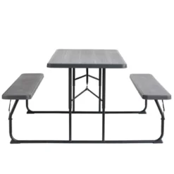 Gardenised Gray Outdoor Foldable Woodgrain Portable Picnic Table Set, 5 Feet Long 11 Gardenised Gray Outdoor Foldable Woodgrain Portable Picnic Table Set, 5 Feet Long -Garden Furniture Store GUEST 9db5fe36 e655 433c a673 41d67c57e803