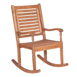 Bamberg Transitional Acacia Wood Outdoor Rocking Chair - Saracina Home -Garden Furniture Store GUEST 9ddcb3ba 4658 4755 8c96 490e9f901838
