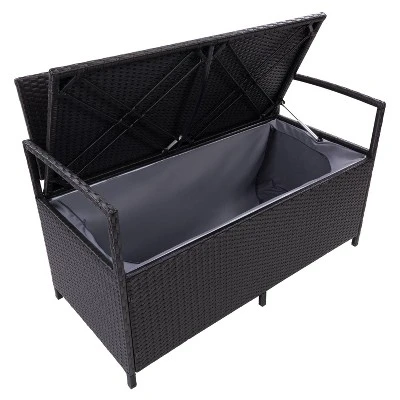 Parksville Patio Storage Bench - Black - CorLiving 8 Parksville Patio Storage Bench - Black - CorLiving - Image 8