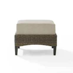 Rockport Outdoor Ottoman - Oatmeal/Light Brown - Crosley -Garden Furniture Store GUEST 9ebcd100 a343 4159 96a8 b94877c42c12