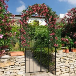 Costway Garden Arch Arbor Trellis With Gate 7.5 Ft Patio Archway Pergola For Wedding 12 Costway Garden Arch Arbor Trellis With Gate 7.5 Ft Patio Archway Pergola For Wedding -Garden Furniture Store GUEST 9ee8c89f 2736 4e47 8bd4 bae6ec3434ed