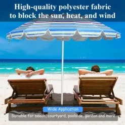 Costway 8 FT Beach Umbrella Outdoor Tilt Sunshade Sand Anchor W/Carry Bag -Garden Furniture Store GUEST 9f1d045d 7638 4563 bb83 82729b3c9dad