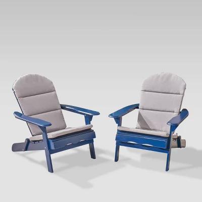 Malibu 2pk Acacia Wood Adirondack Chairs - Blue/Gray - Christopher Knight Home 1 Malibu 2pk Acacia Wood Adirondack Chairs - Blue/Gray - Christopher Knight Home