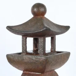 LuxenHome Resin Japanese Pagoda Fountain With LED Light 11 LuxenHome Resin Japanese Pagoda Fountain With LED Light -Garden Furniture Store GUEST 9f75aae9 7673 4823 9079 1bc9ce6b00c2