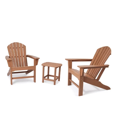 3pk Seating Set With Plastic Resin Adirondack Chairs & Side Table - EDYO LIVING 11 3pk Seating Set With Plastic Resin Adirondack Chairs & Side Table - EDYO LIVING - Image 11