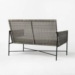 Wicker & Metal X Frame Patio Loveseat - Gray - Threshold™ Designed With Studio McGee -Garden Furniture Store GUEST a007800d 2bb8 49be 8c3b 00a66dcf20a9
