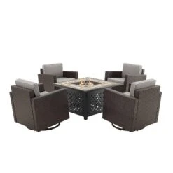 Palm Harbor 5pc Outdoor Wicker Conversation Set With Fire Table - Gray - Crosley 16 Palm Harbor 5pc Outdoor Wicker Conversation Set With Fire Table - Gray - Crosley -Garden Furniture Store GUEST a018c367 5e3e 4c05 86f3 a9892b42ef97