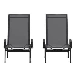 Emma And Oliver Set Of 2 Textilene Adjustable 5 Position Patio Chaise Lounge With Armrests And Metal Frame 23 Emma And Oliver Set Of 2 Textilene Adjustable 5 Position Patio Chaise Lounge With Armrests And Metal Frame -Garden Furniture Store GUEST a046da1d 01e8 4052 8aa0 433de8d41323