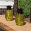 Sunnydaze Decor Sunnydaze Outdoor Adjustable Height 3-in-1 Glass Tropical Pineapple Torches With Connected Snuffs And Metal Poles - 2pk