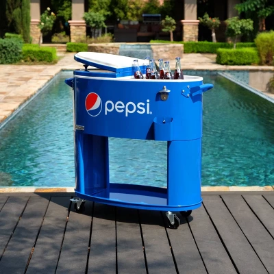 Permasteel 80qt Pepsi Oval Sporty Outdoor Cooler Cart 1 Permasteel 80qt Pepsi Oval Sporty Outdoor Cooler Cart