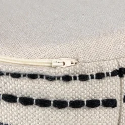 Northlight 18" Striped Cream And Black Outdoor Woven Pouf Ottoman -Garden Furniture Store GUEST a239571e 92c4 44a5 a0b4 f486ca5d66cc