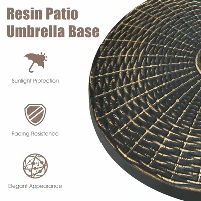 Tangkula 18" Patio Resin Umbrella Base, 24 LBS Outdoor Heavy Duty Round Umbrella Base 7 Tangkula 18" Patio Resin Umbrella Base, 24 LBS Outdoor Heavy Duty Round Umbrella Base - Image 7