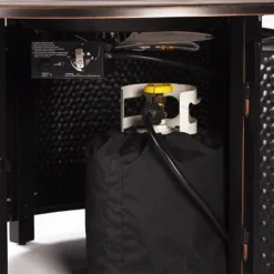 5pc Outdoor Dining Set With 44" Round Fire Table, 4 Deep Seating Swivel Rocking Chairs & Table Fabric Covers - Tan/Copper - Oakland Living -Garden Furniture Store GUEST a24de2d0 2a23 4d67 b59d d1a0c5b30682