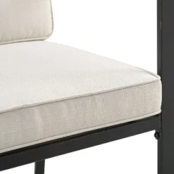 3pc Kaplan Outdoor Steel Chat Set Oatmeal/Bronze - Crosley -Garden Furniture Store GUEST a27080ba 94ad 48d8 ba50 383ce6f9453c