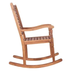 Bamberg Transitional Acacia Wood Outdoor Rocking Chair - Saracina Home -Garden Furniture Store GUEST a3d1d40e 25e3 46f0 89f7 27e03efb18b7