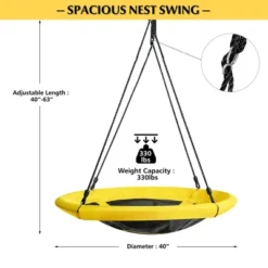 Extra Large Heavy Duty A-Frame Steel Swing Stand Set 40” Nest Tree Swing Yellow -Garden Furniture Store GUEST a421d402 bf38 4049 af8e 24538f632707