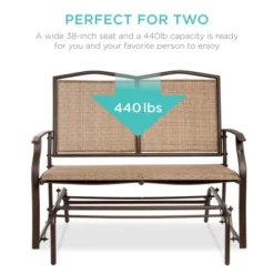 Best Choice Products 2-Person Outdoor Swing Glider, Patio Loveseat, Steel Bench Rocker For Porch W/ Armrests 9 Best Choice Products 2-Person Outdoor Swing Glider, Patio Loveseat, Steel Bench Rocker For Porch W/ Armrests -Garden Furniture Store GUEST a425a558 a821 4247 8e87 f61fcab53d18