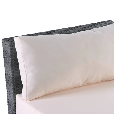 8pc Wicker Patio Conversation Set With Cushions - Beige - GODEER 2 8pc Wicker Patio Conversation Set With Cushions - Beige - GODEER - Image 2