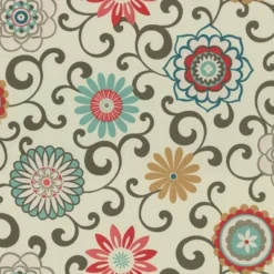 Suzani Wicker Seat 2-Piece Cushion Set - Blue/Brown - Pillow Perfect