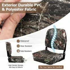 Costway 2-Piece Folding Boat Seat Set With Sponge Padding & Aluminum Hinges Low Back Black -Garden Furniture Store GUEST a4c90ca5 77ff 4a95 bfca f4922dc21f1d